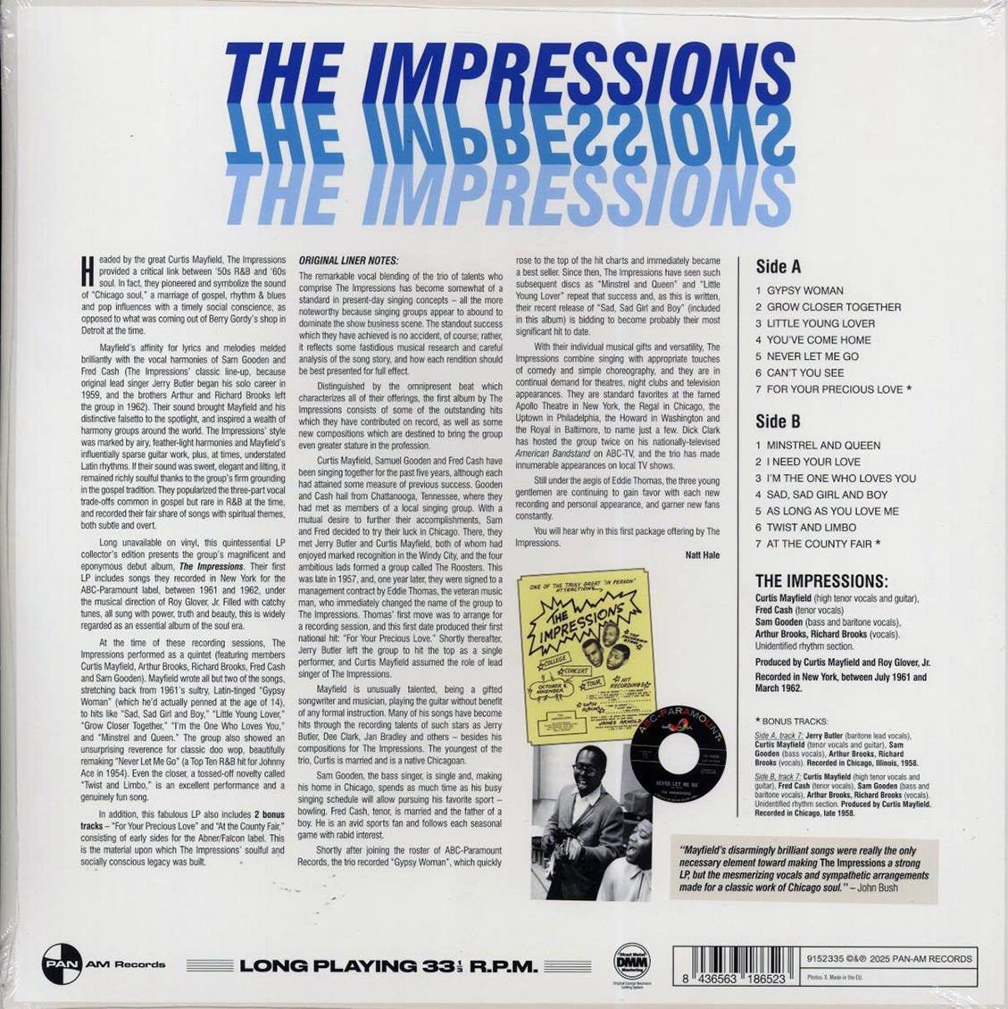 The Impressions - The Impressions (+2 bonus tracks) (ltd. ed.) (180g) [New Vinyl Record LP]