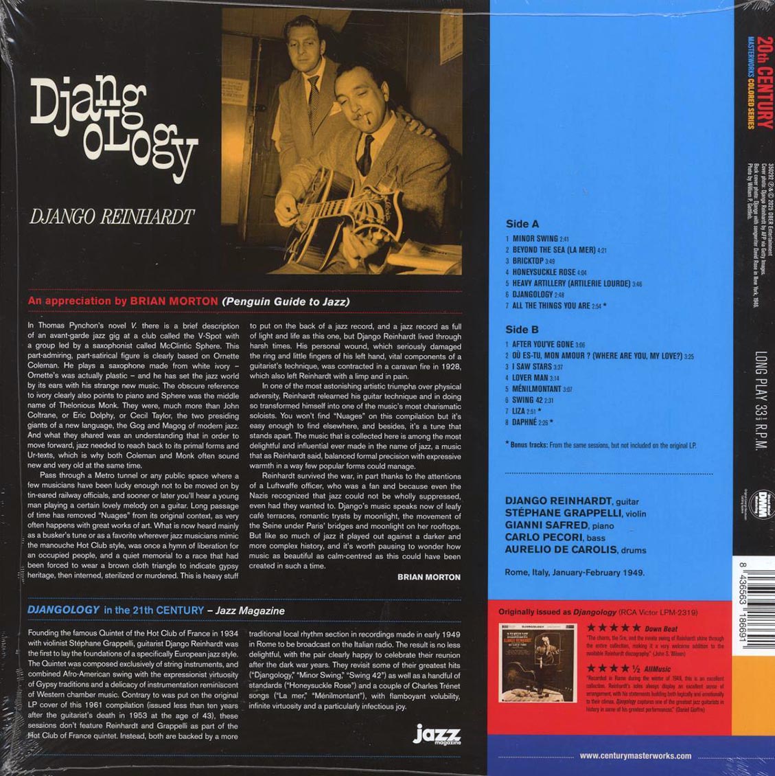 Django Reinhardt - Djangology (+4 bonus tracks) (ltd. ed.) (180g) (blue vinyl) [New Vinyl Record LP]
