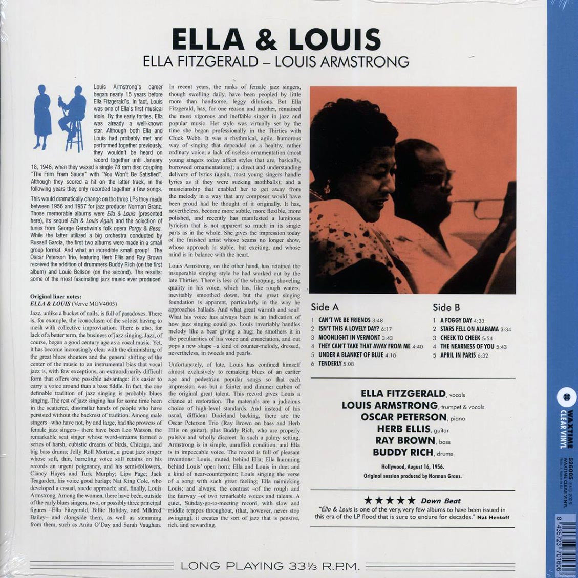 Ella Fitzgerald, Louis Armstrong - Ella & Louis (ltd. ed.) (180g) (clear vinyl) [New Vinyl Record LP]
