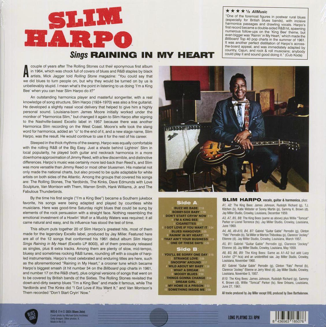 Slim Harpo - Sings Raining In My Heart (+8 bonus tracks) (ltd. ed.) (180g) [New Vinyl Record LP]