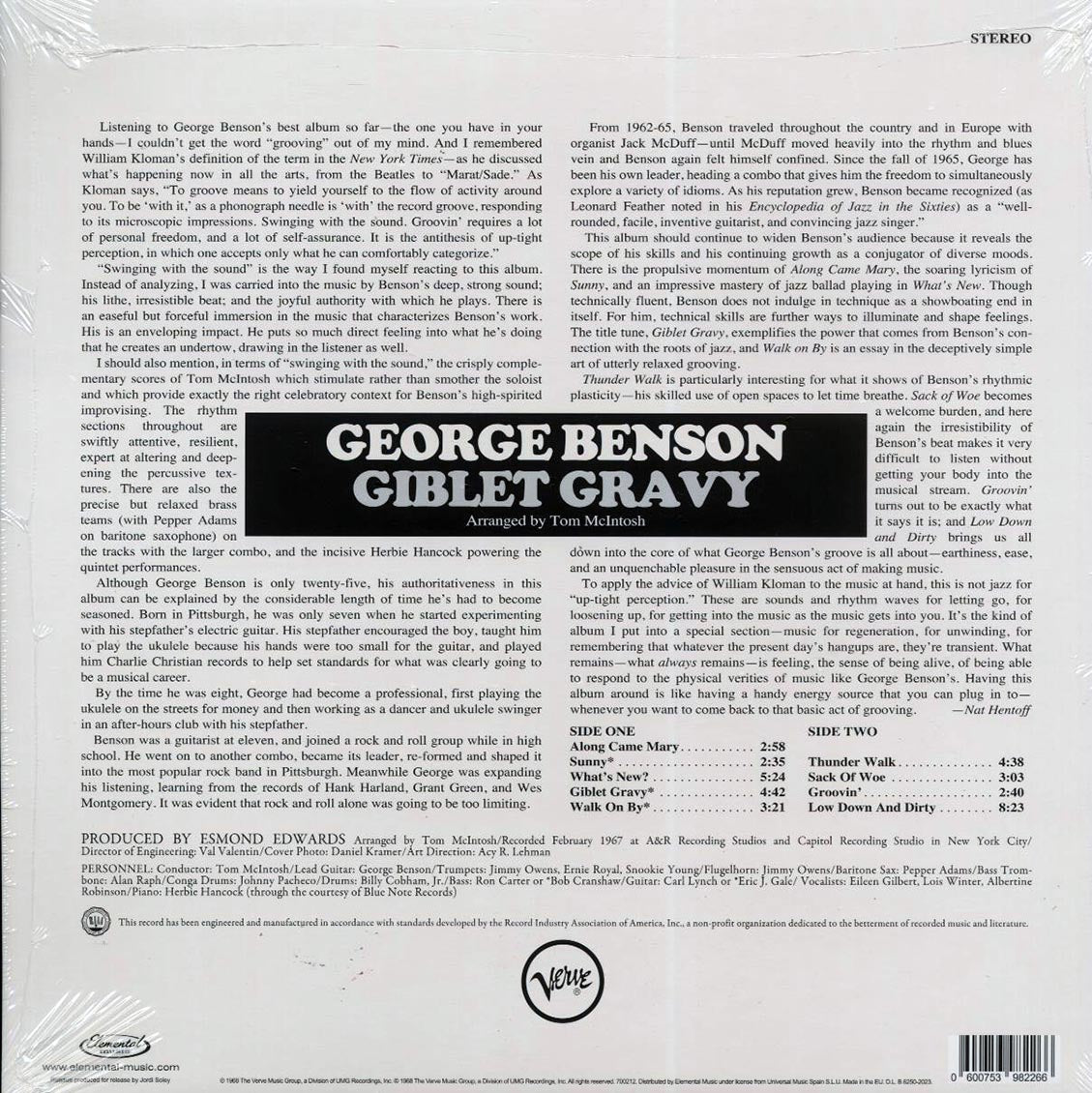 George Benson - Giblet Gravy (+3 bonus tracks) (ltd. ed.) (180g) [New Vinyl Record LP]