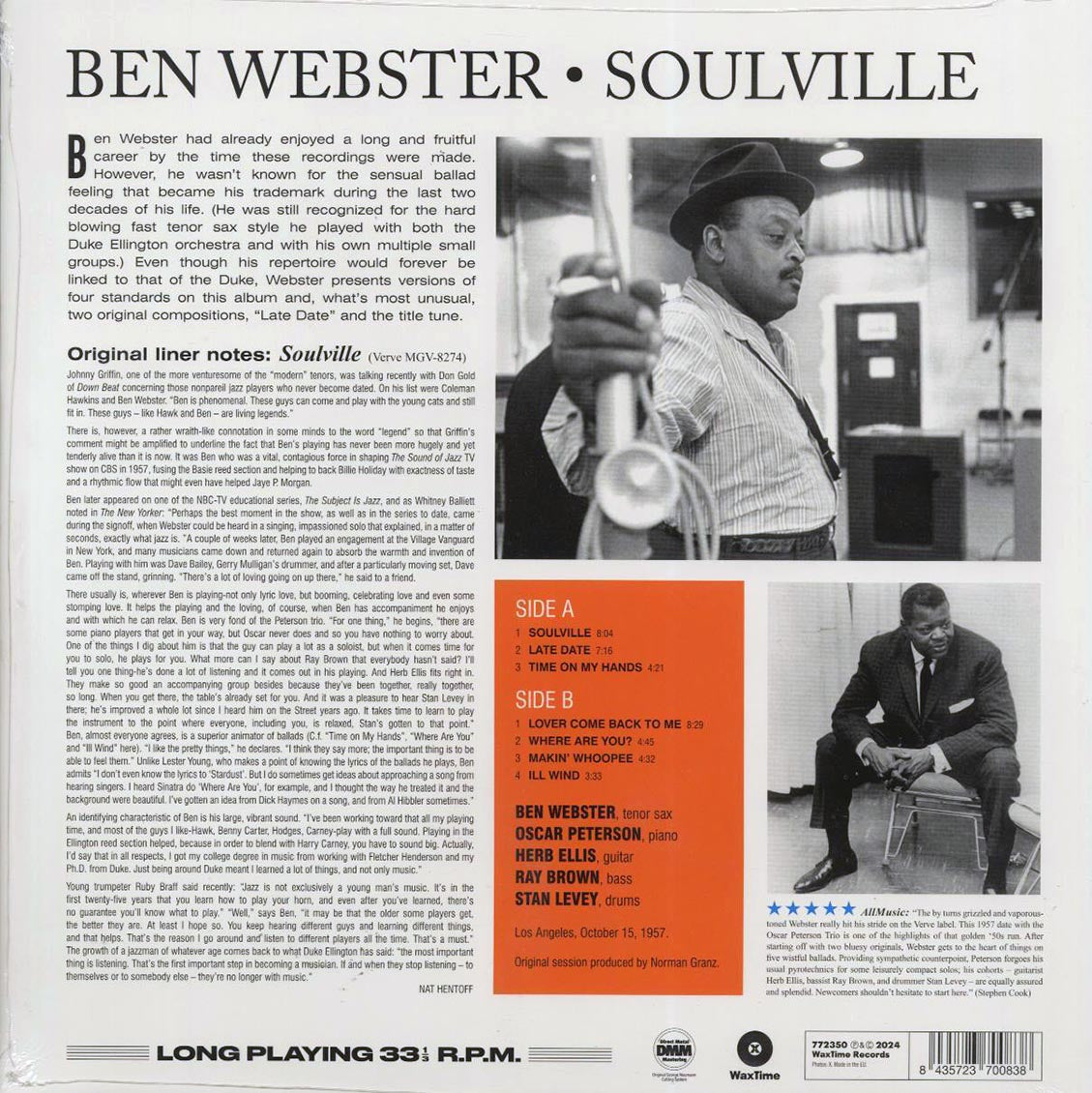 Ben Webster Quintet - Soulville (ltd. ed.) (180g) [New Vinyl Record LP]
