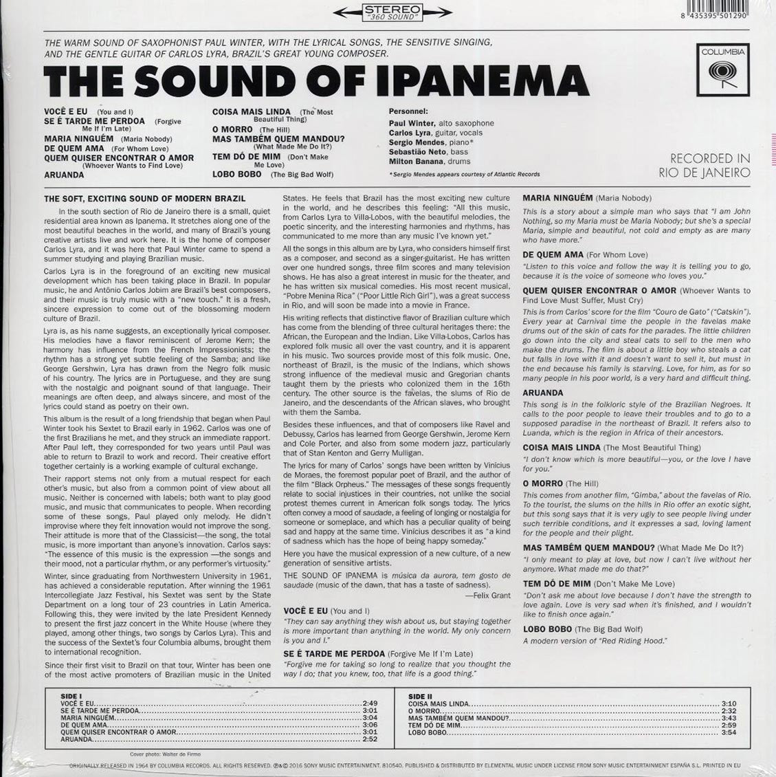 Paul Winter, Carlos Lyra - The Sound Of Ipanema (ltd. ed.) (180g) [New Vinyl Record LP]