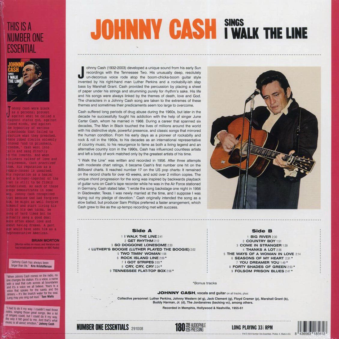 Johnny Cash - Johnny Cash Sings I Walk The Line (+8 bonus tracks) (ltd. ed.) (180g) [New Vinyl Record LP]