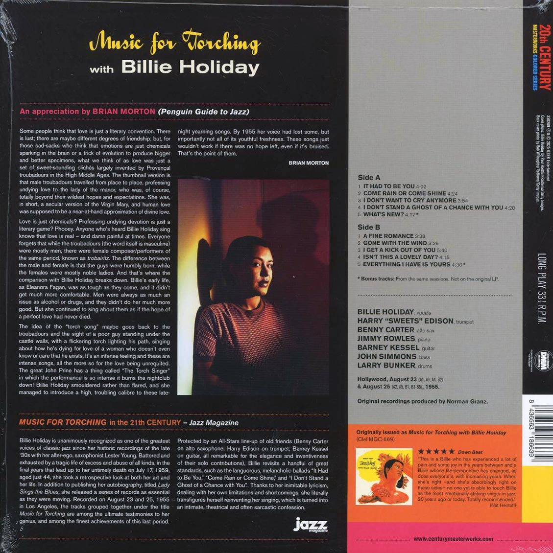 Billie Holiday - Music For Torching (+2 bonus tracks) (ltd. ed.) (180g) (pink vinyl) [New Vinyl Record LP]