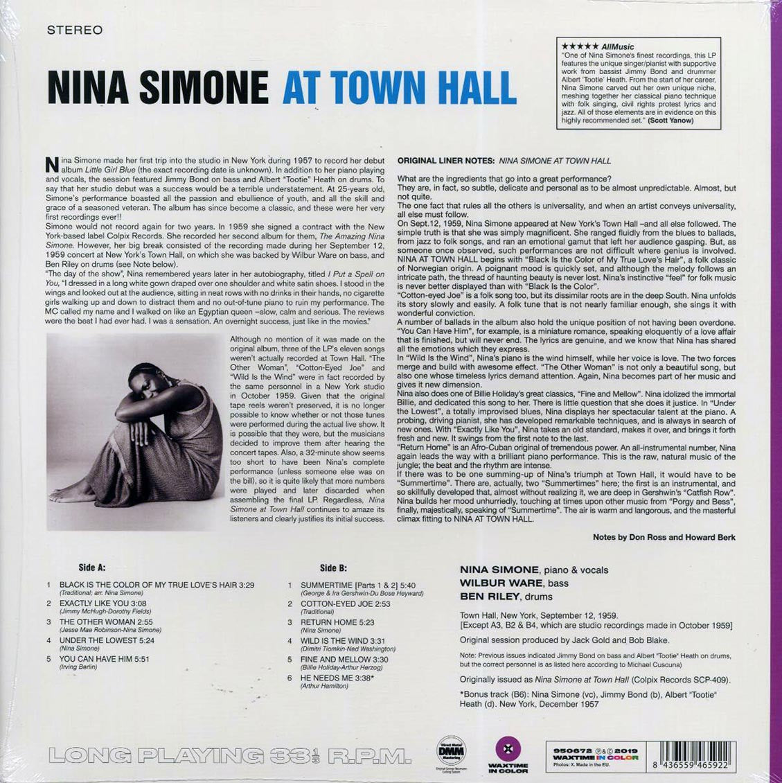 Nina Simone - Nina Simone At Town Hall (+bonus track) (ltd. ed.) (180g) (purple vinyl) [New Vinyl Record LP]