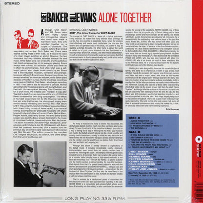 Chet Baker, Bill Evans - Alone Together (+bonus track) (ltd. ed.) (180g) (clear vinyl) [New Vinyl Record LP]