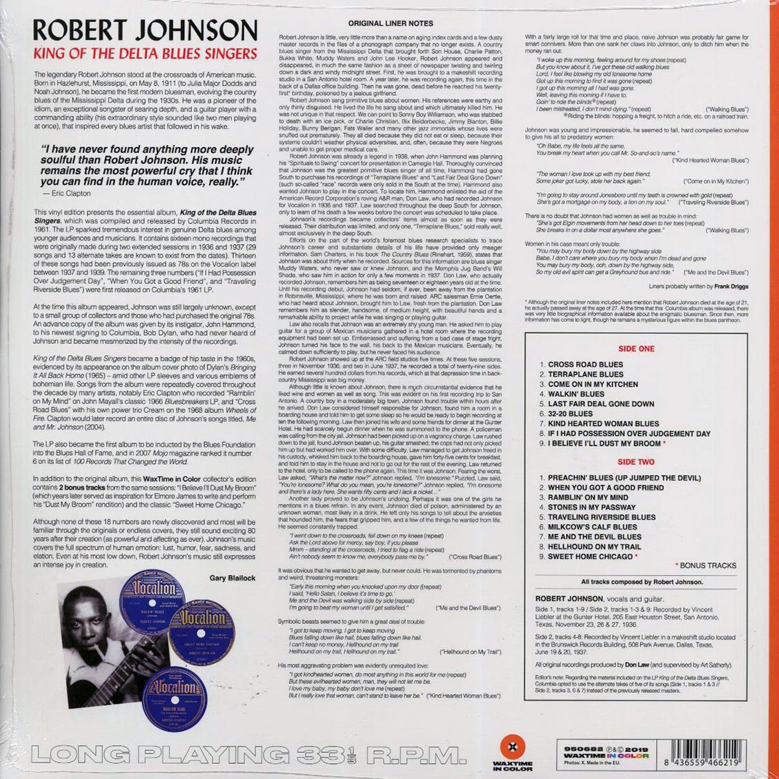 Robert Johnson - King Of The Delta Blues Singers (+2 bonus tracks) (ltd. ed.) (180g) (orange vinyl) [New Vinyl Record LP]