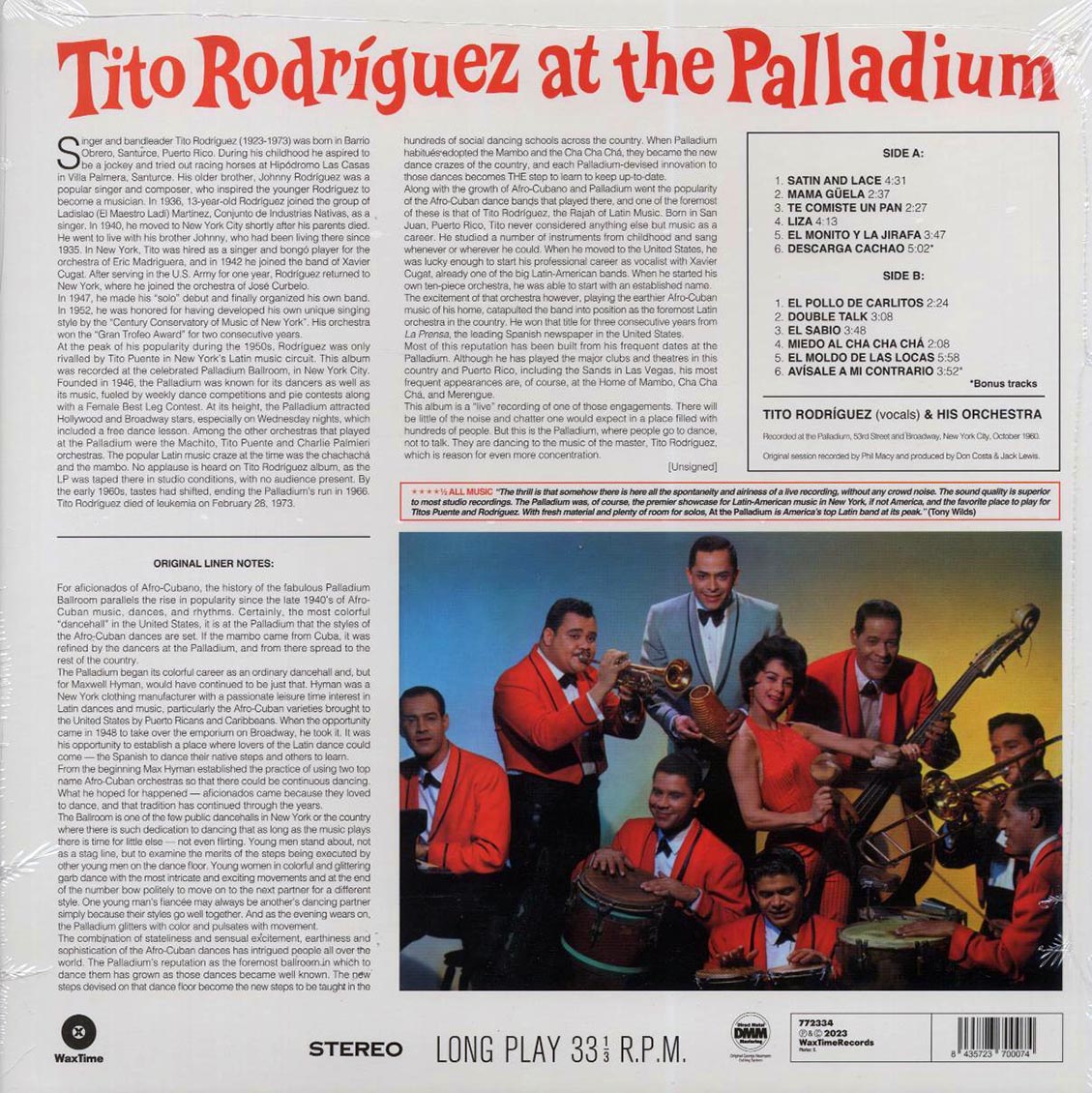 Tito Rodriguez - At The Palladium (+2 bonus tracks) (ltd. ed.) (180g) [New Vinyl Record LP]