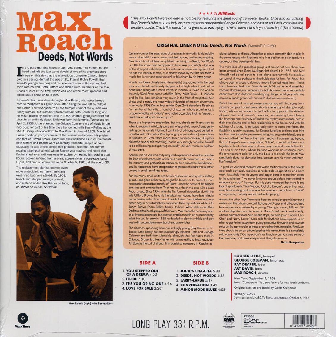 Max Roach - Deeds, Not Words (+2 bonus tracks) (ltd. ed.) (180g) [New Vinyl Record LP]