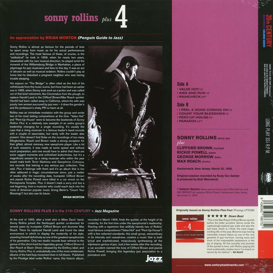 Sonny Rollins - Plus 4 (+2 bonus tracks) (ltd. ed.) (180g) (purple vinyl) [New Vinyl Record LP]