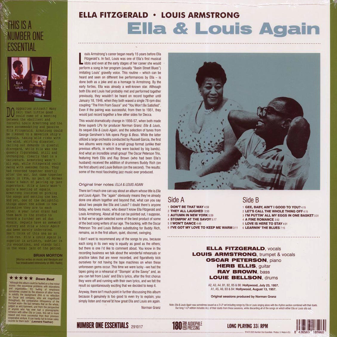 Ella Fitzgerald, Louis Armstrong - Ella & Louis Again (ltd. ed.) (180g) [New Vinyl Record LP]