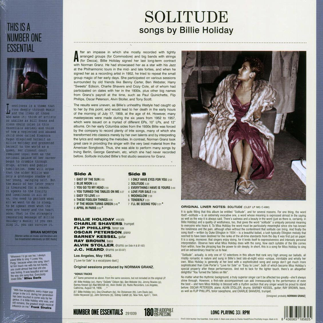 Billie Holiday - Solitude (+3 bonus tracks) (ltd. ed.) (180g) [New Vinyl Record LP]