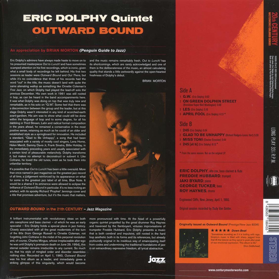 Eric Dolphy Quintet - Outward Bound (+2 bonus tracks) (ltd. ed.) (180g) (blue vinyl) [New Vinyl Record LP]
