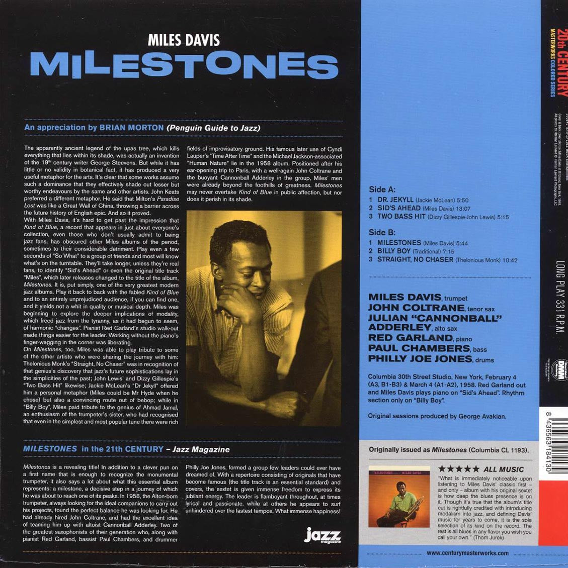 Miles Davis - Milestones (ltd. ed.) (180g) (blue vinyl) [New Vinyl Record LP]