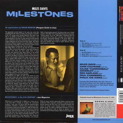 Miles Davis - Milestones (ltd. ed.) (180g) (blue vinyl) [New Vinyl Record LP]