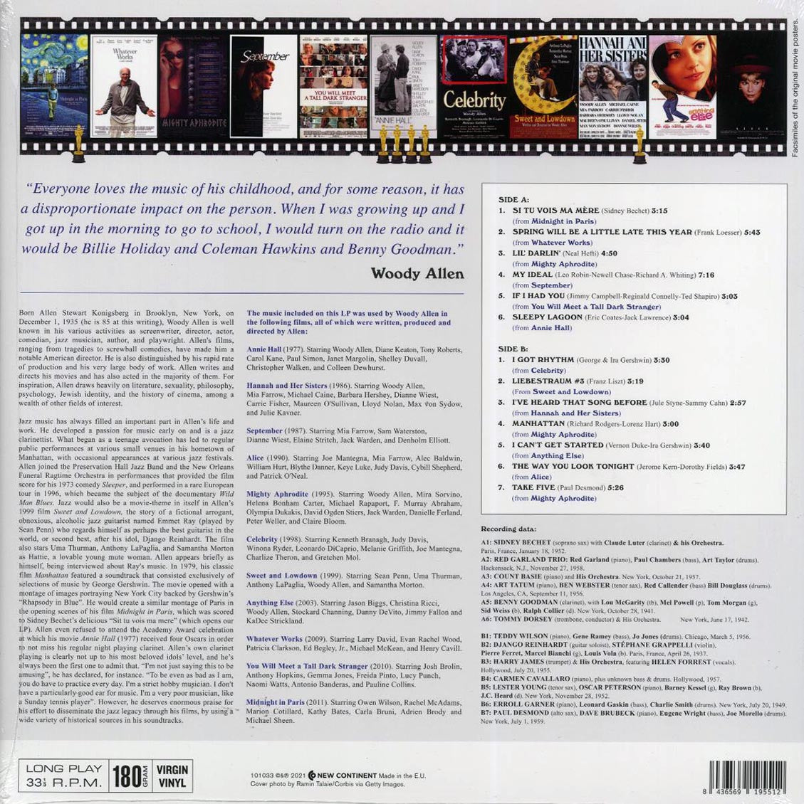Sidney Bechet, Neal Hefti, Franz Liszt, George Gershwin, Etc. - Swing In The Films Of Woody Allen (ltd. ed.) (180g) [New Vinyl Record LP]