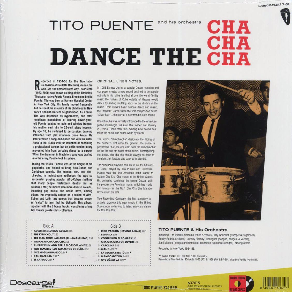 Tito Puente & His Orchestra - Dance The Cha Cha Cha (+6 bonus tracks) (ltd. ed.) (180g) [New Vinyl Record LP]
