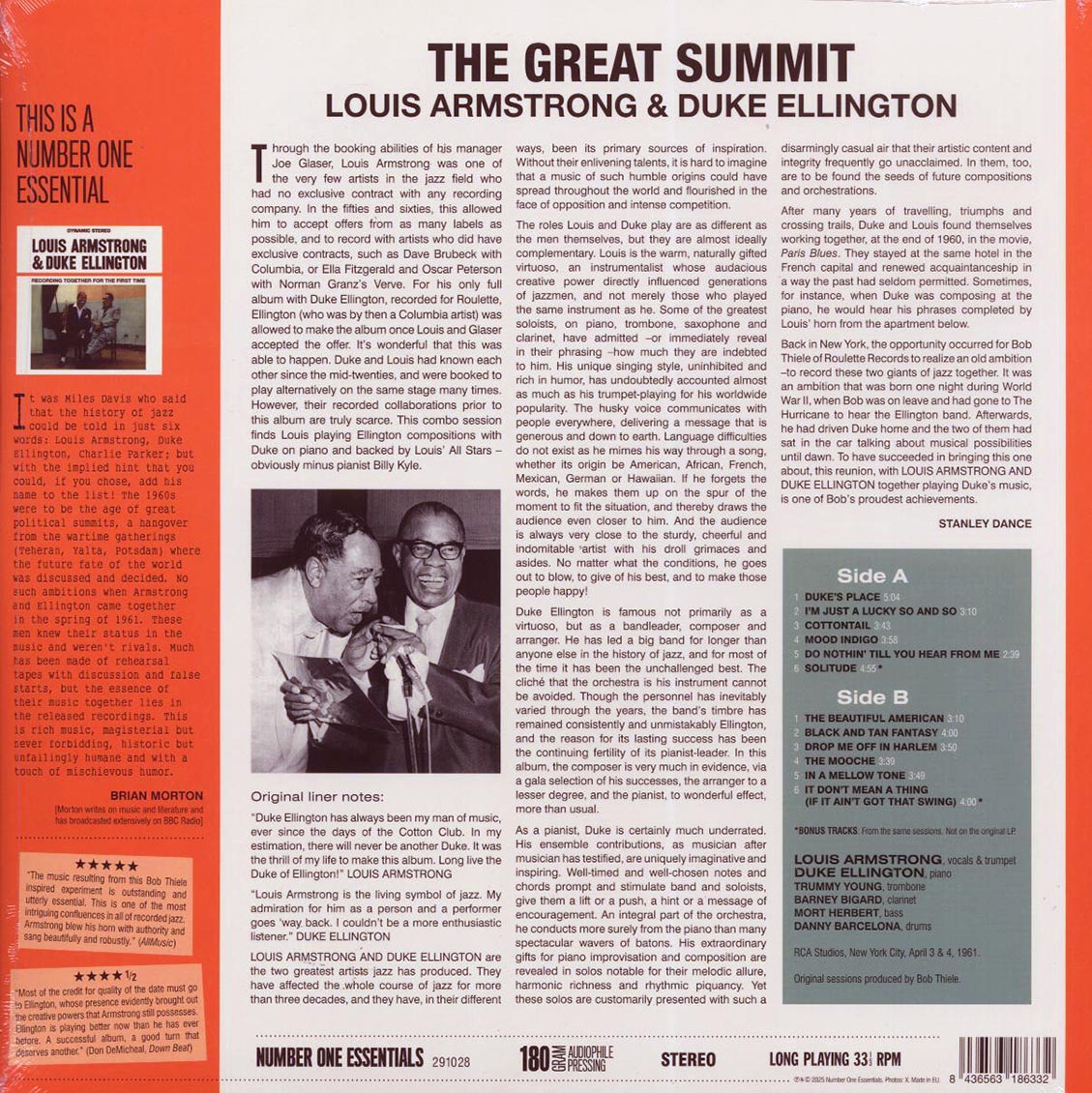 Louis Armstrong, Duke Ellington - The Great Summit (+2 bonus tracks) (ltd. ed.) (180g) [New Vinyl Record LP]