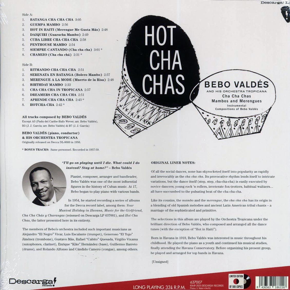 Bebo Valdes & His Orchestra Tropicana - Hot Cha Chas (+4 bonus tracks) (ltd. ed.) (180g) [New Vinyl Record LP]