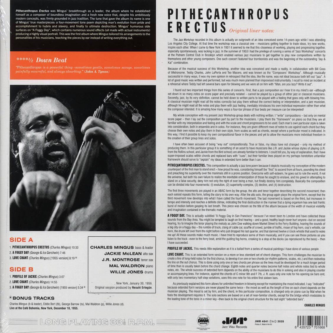 Charles Mingus Jazz Workshop - Pithecanthropus Erectus (+2 bonus tracks) (ltd. ed.) (180g) [New Vinyl Record LP]