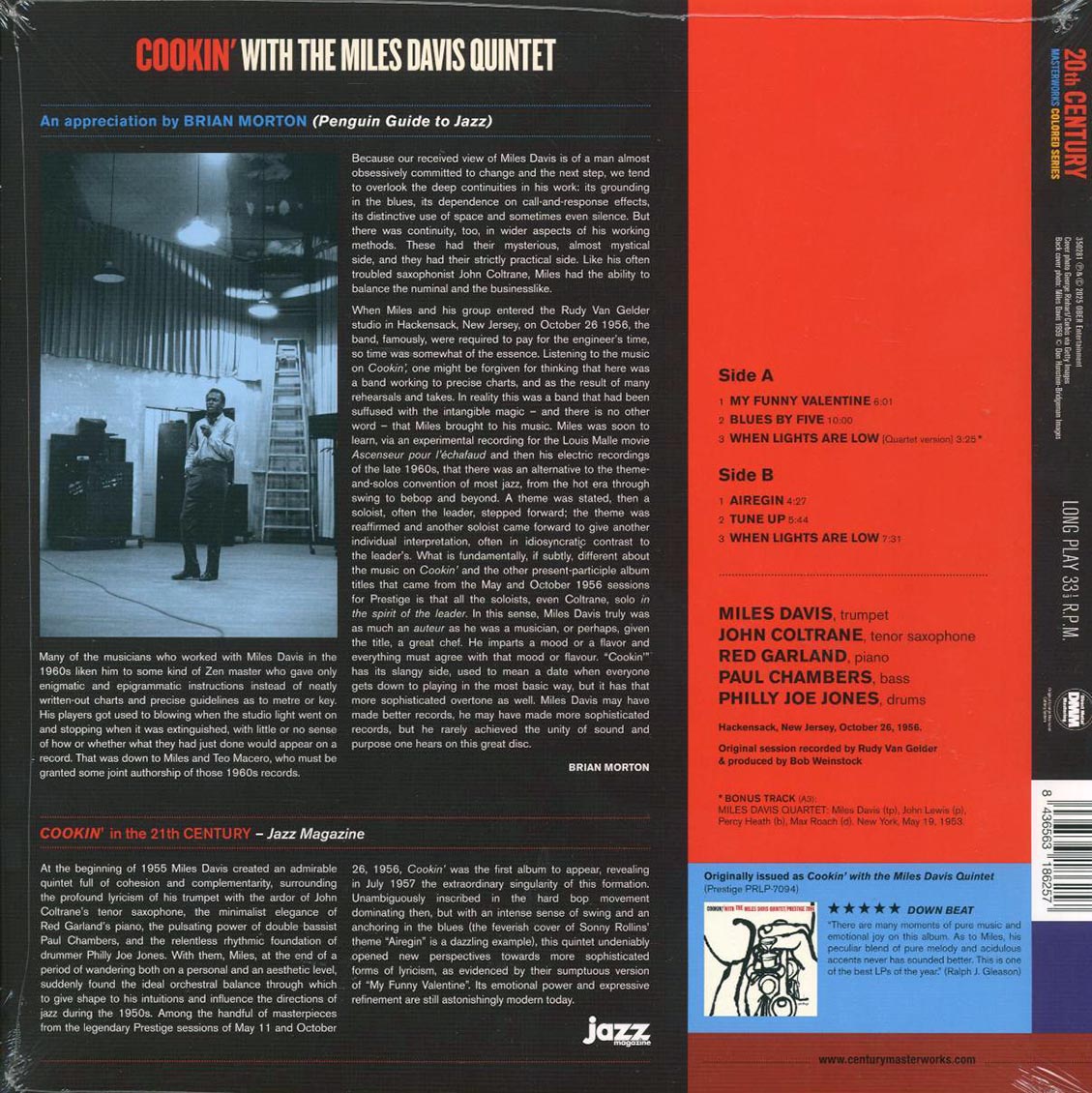 Miles Davis Quintet - Cookin' With The Miles Davis Quintet (+bonus track) (ltd. ed.) (180g) (blue vinyl) [New Vinyl Record LP]