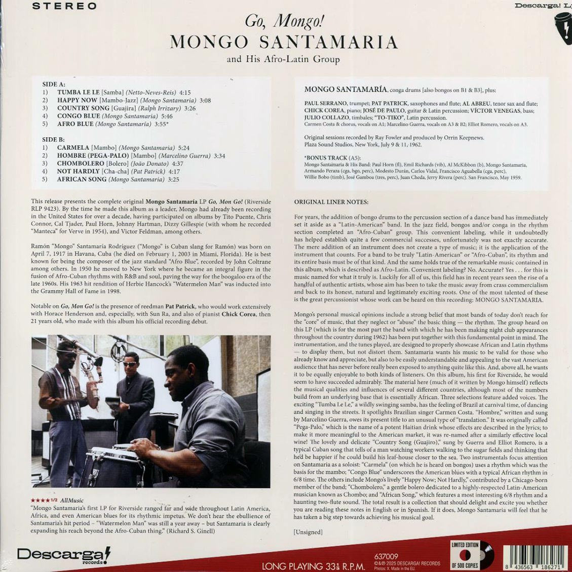Mongo Santamaria & His Afro-Latin Group - Go, Mongo! (+bonus track) (ltd. ed.) (180g) [New Vinyl Record LP]