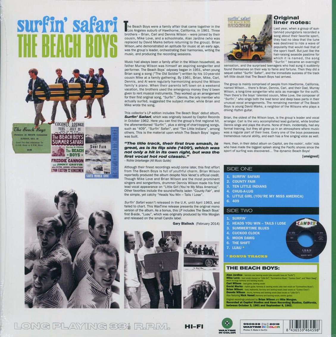 The Beach Boys - Surfin’ Safari (+bonus track) (ltd. ed.) (180g) (green vinyl) [New Vinyl Record LP]