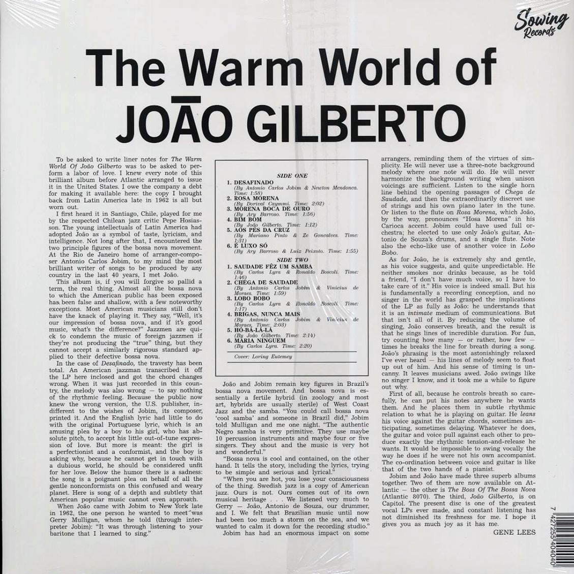 Joao Gilberto - The Warm World Of Joao Gilberto (clear vinyl) [New Vinyl Record LP]