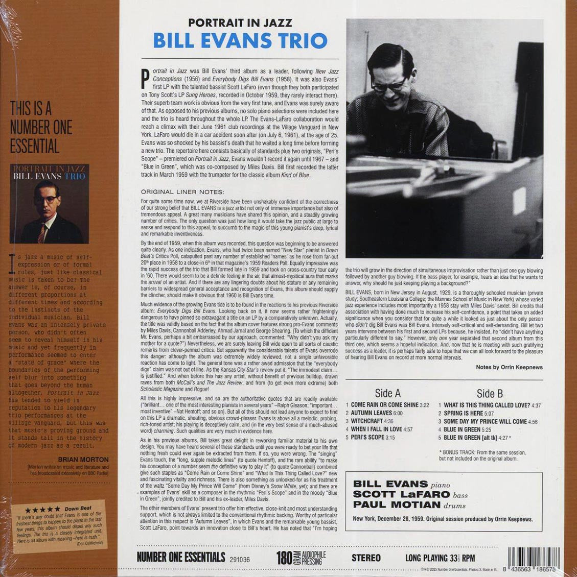 Bill Evans Trio - Portrait In Jazz (+bonus track) (ltd. ed.) (180g) [New Vinyl Record LP]