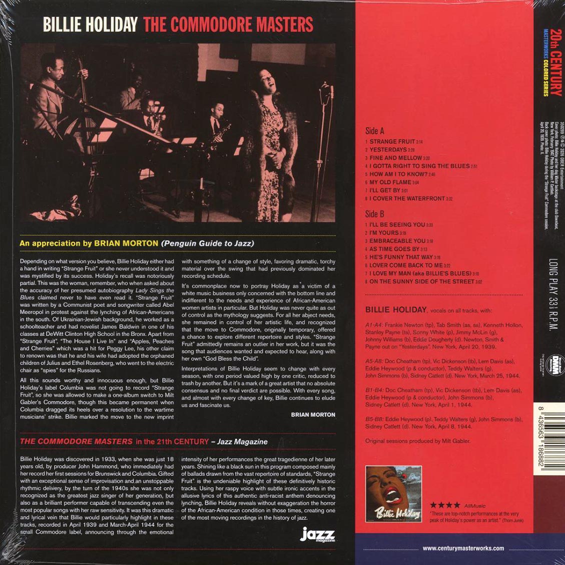 Billie Holiday - The Commodore Masters (ltd. ed.) (180g) (red vinyl) [New Vinyl Record LP]