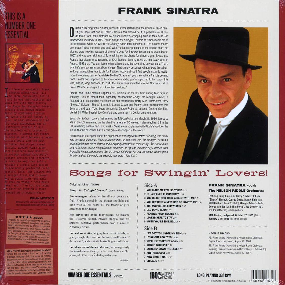 Frank Sinatra - Songs for Swingin' Lovers! (+2 bonus tracks) (ltd. ed.) (180g) [New Vinyl Record LP]