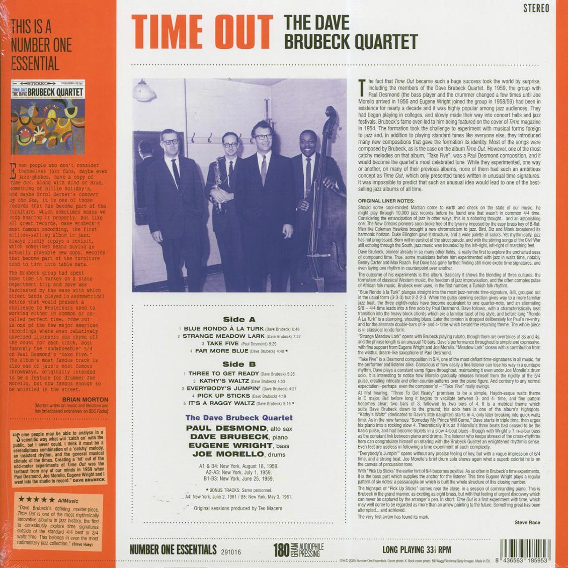 Dave Brubeck Quartet - Time Out (+2 bonus tracks) (ltd. ed.) (180g) [New Vinyl Record LP]