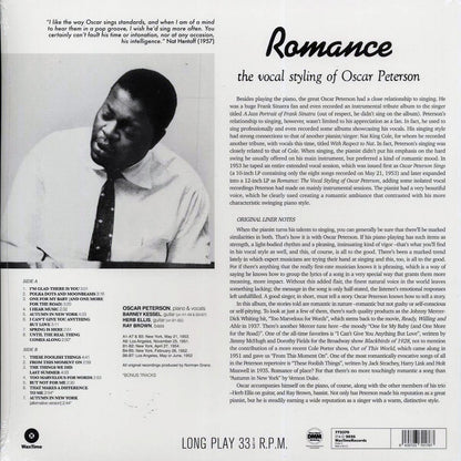 Oscar Peterson - Romance: The Vocal Styling Of Oscar Peterson (+2 bonus tracks) (ltd. ed.) (180g) [New Vinyl Record LP]