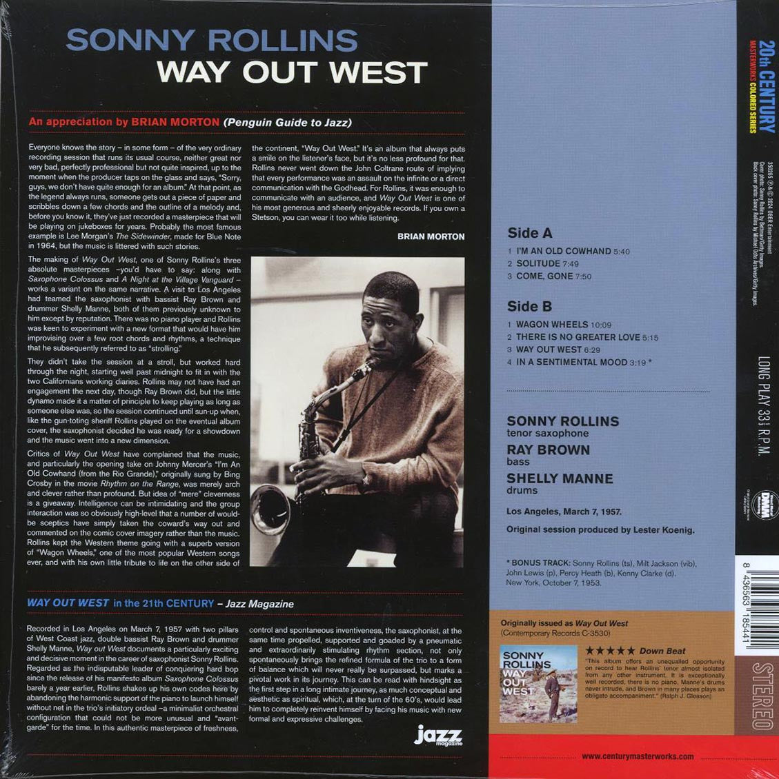 Sonny Rollins - Way Out West (+bonus track) (ltd. ed.) (180g) (red vinyl) [New Vinyl Record LP]