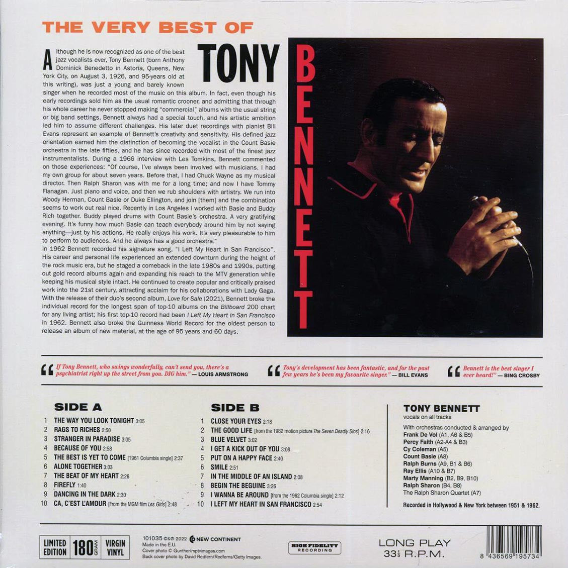 Tony Bennett - The Very Best Of Tony Bennett (20 tracks) (ltd. ed.) (180g) [New Vinyl Record LP]