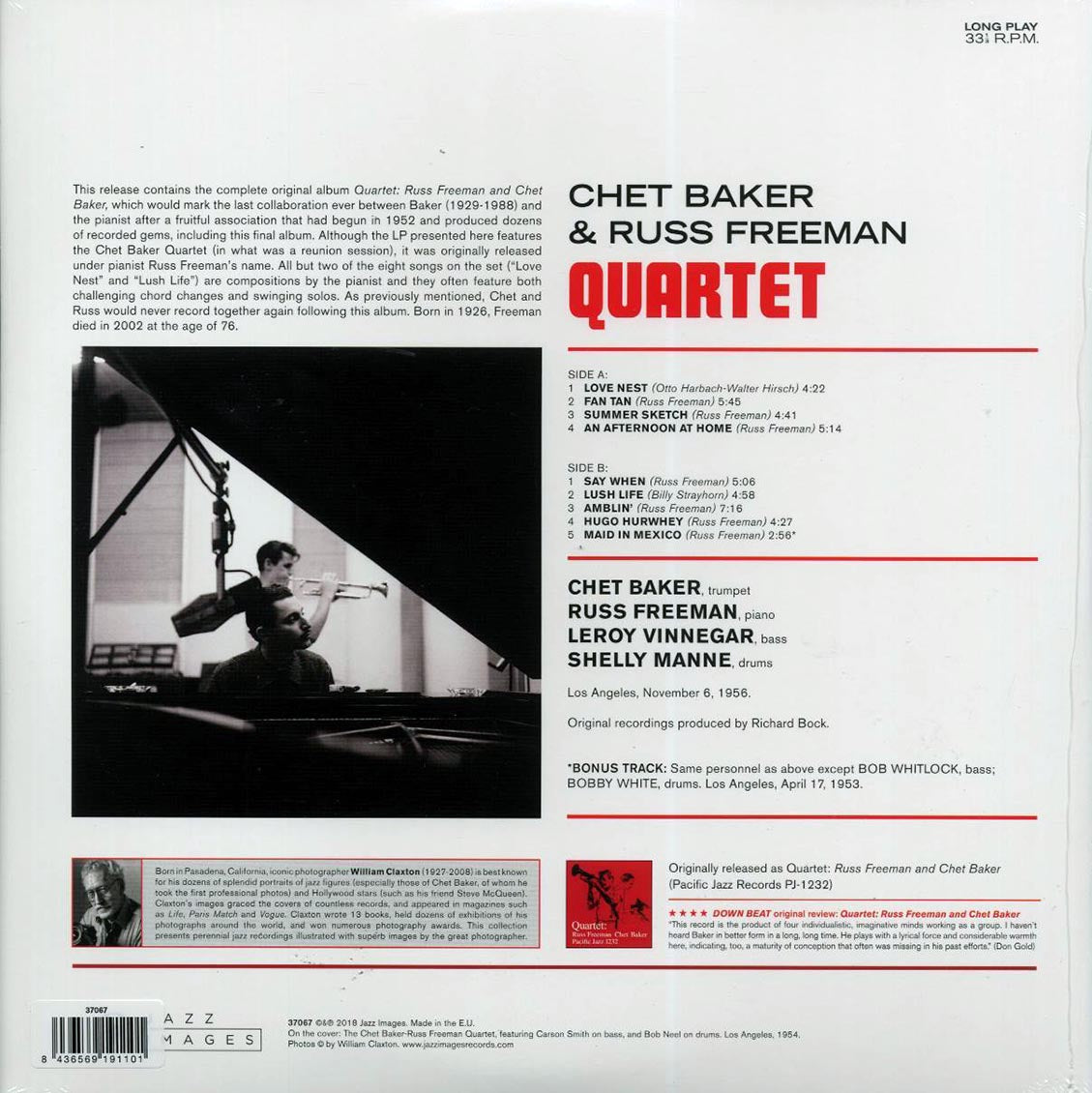Chet Baker & Russ Freeman Quartet - Chet Baker & Russ Freeman Quartet (+bonus track) (ltd. ed.) (180g) [New Vinyl Record LP]