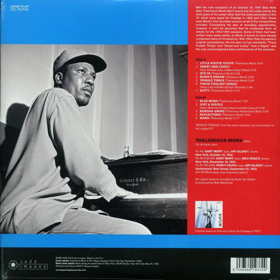 Thelonious Monk Trio - Thelonious Monk Trio (+2 bonus tracks) (ltd. ed.) (180g) [New Vinyl Record LP]