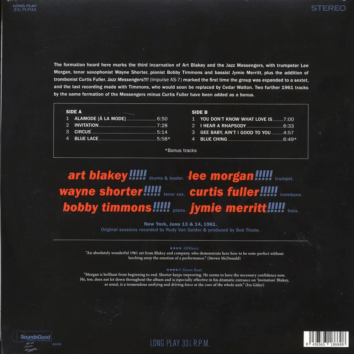 Art Blakey & The Jazz Messengers - Art Blakey & The Jazz Messengers (+2 bonus tracks) (ltd. ed.) (180g) [New Vinyl Record LP]