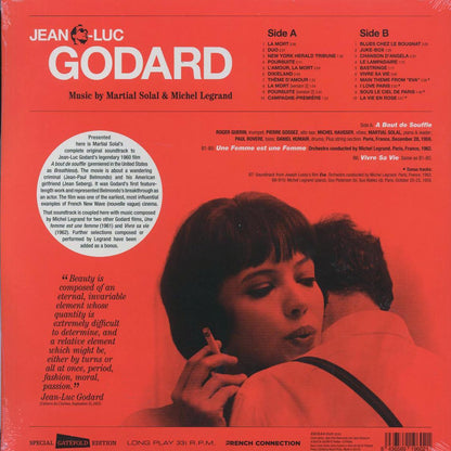 Jean-Luc Godard - Soundtrack Music From: A Bout De Souffle, Une Femme Est Une Femme, Vivre Sa Vie (+4 bonus tracks) (ltd. ed.) (180g) [New Vinyl Record LP]