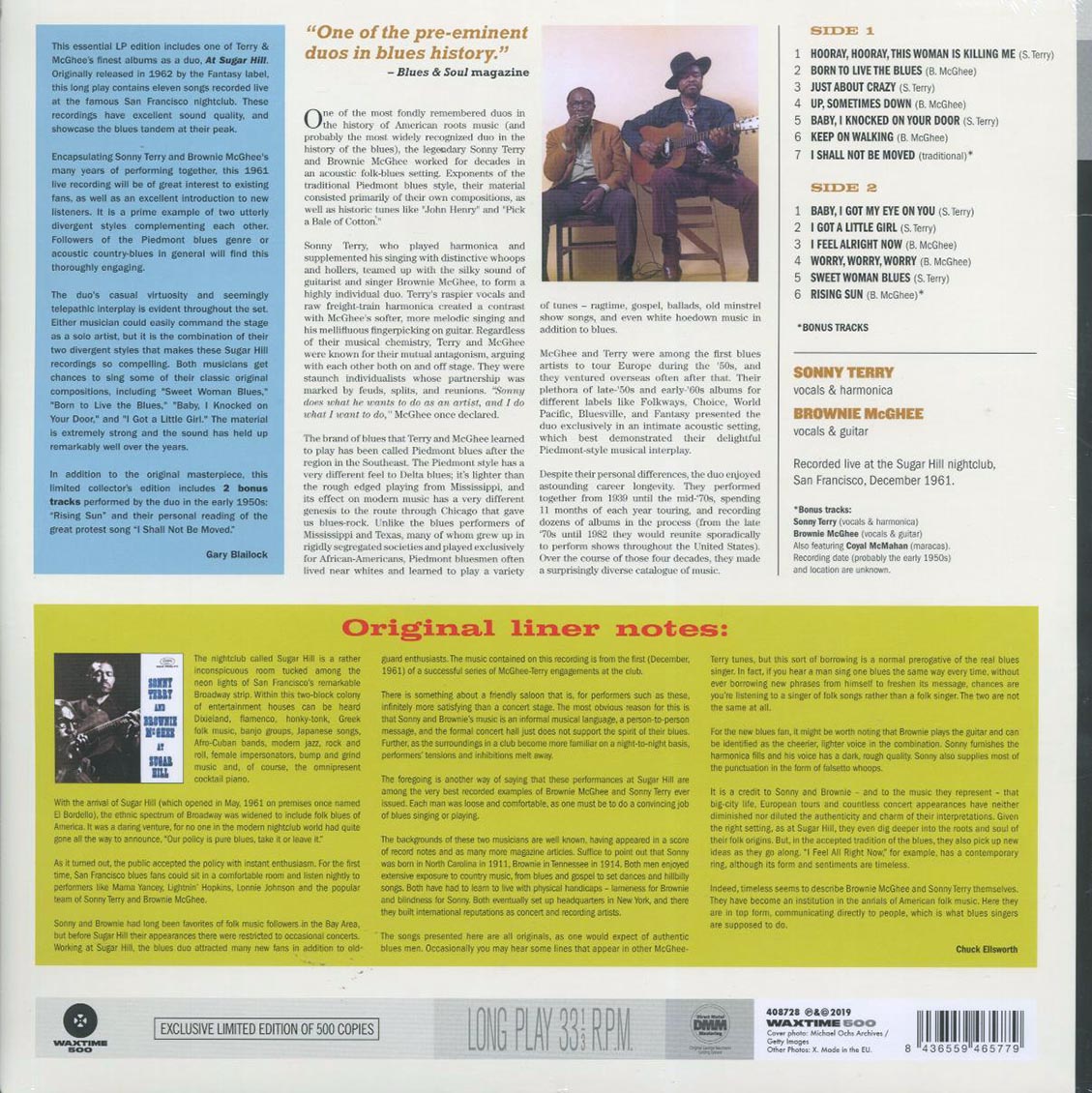 Sonny Terry, Brownie McGhee - At Sugar Hill (+2 bonus tracks) (ltd. ed.) (180g) [New Vinyl Record LP]