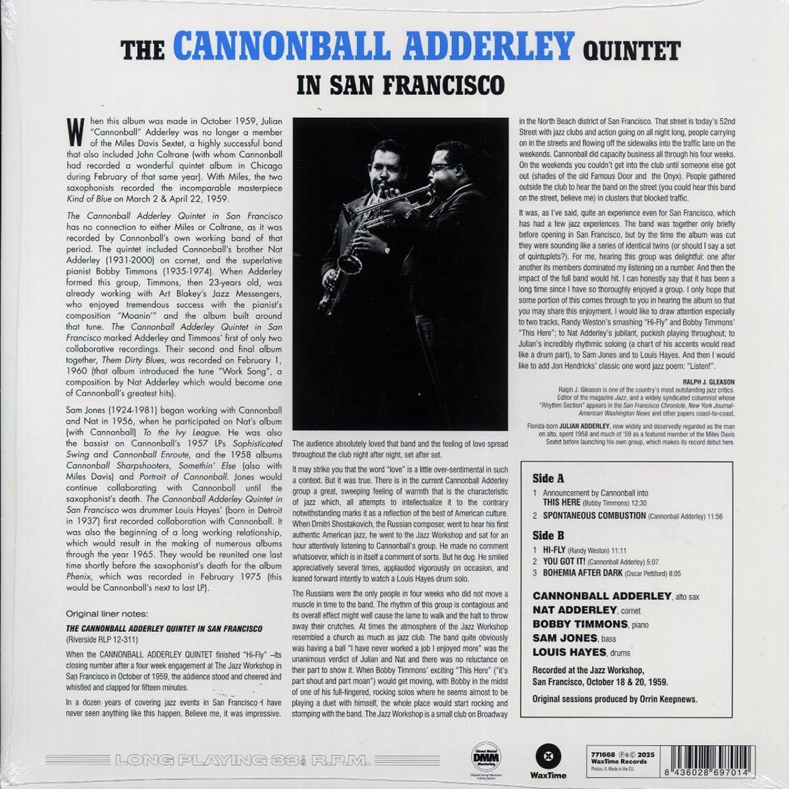 Cannonball Adderley Quintet, Nat Adderley - The Cannonball Adderley Quintet In San Francisco (ltd. ed.) (180g) [New Vinyl Record LP]