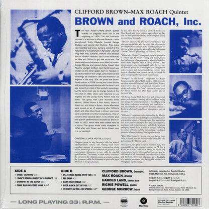 Clifford Brown, Max Roach - Brown And Roach Incorporated (+2 bonus tracks) (ltd. ed.) (180g) [New Vinyl Record LP]