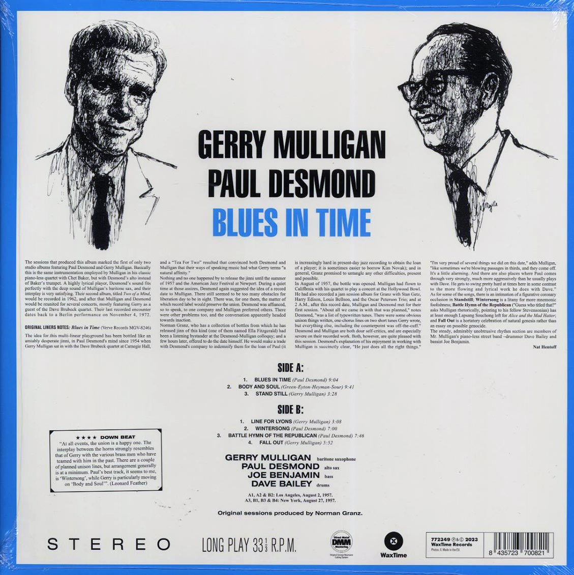 Gerry Mulligan, Paul Desmond Quartet - Blues In Time (ltd. ed.) (180g) [New Vinyl Record LP]