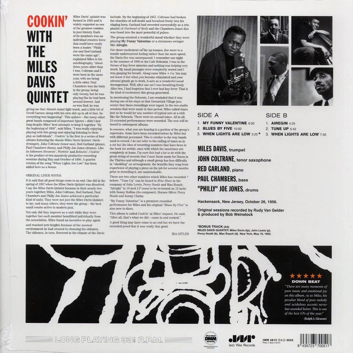 Miles Davis Quintet - Cookin' With The Miles Davis Quintet (+bonus track) (ltd. ed.) (180g) [New Vinyl Record LP]