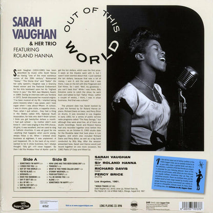 Sarah Vaughan & Her Trio - Out Of The World (+2 bonus tracks) (ltd. ed.) (180g) [New Vinyl Record LP]