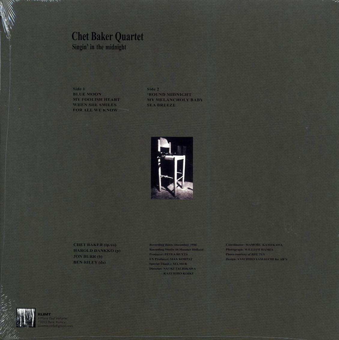 Chet Baker Quartet - Singin' In The Midnight (clear vinyl) [New Vinyl Record LP]