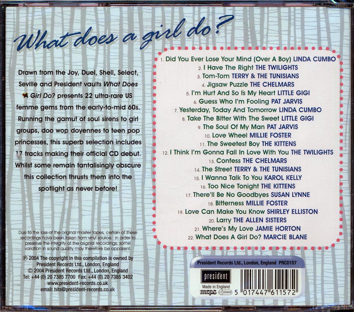 Various - What Does A Girl Do? Femme Pop From The President Vaults [New CD]