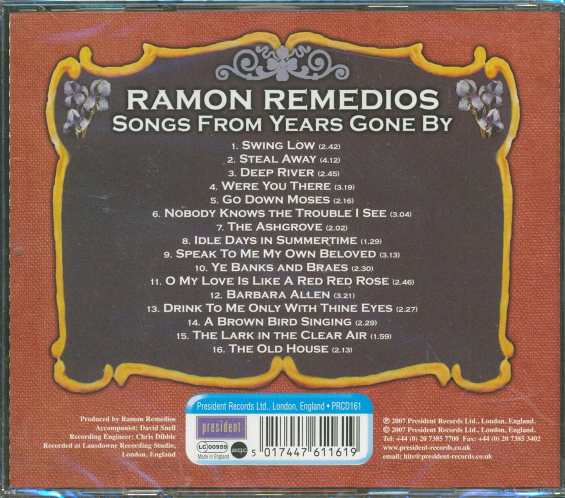 Ramon Remedios - Songs From Years Gone By [New CD]