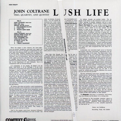 John Coltrane - Lush Life (180g) (blue vinyl) [New Vinyl Record LP]